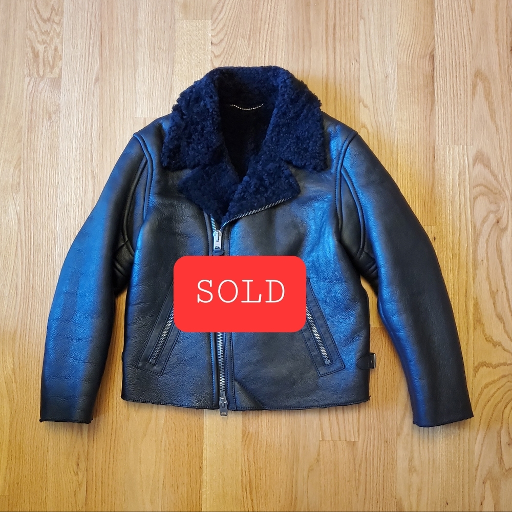 NWOT - Coach Shearling/Leather Double Rider Biker Jacket